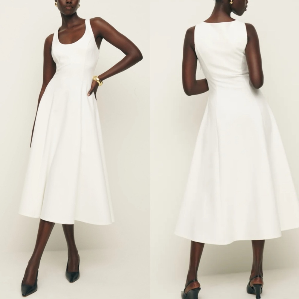 REFORMATION Mikol Knit Dress WHITE NEW - Picture 3 of 9
